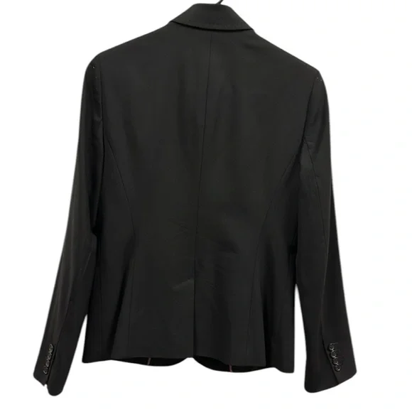 Vintage J Crew Wool Blend One Button Blazer Faux Pocket Shoulder Pads Womens 4 - Picture 5 of 10